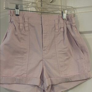 A.L.C. Light Pink Augusta High-Waisted PaperBag Shorts